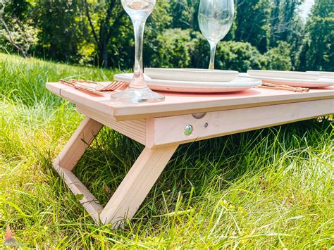 Low Portable Picnic Table With Foldable Legs 40x11 Foldable | Etsy