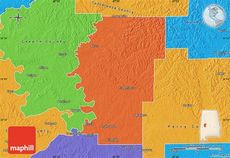 Political Map of Hale County