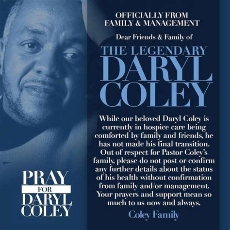 Gospel Legend Pastor Daryl Coley Passes Away - The Light 103.9 FM