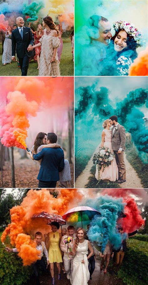 50 Colorful Smoke Bomb Wedding Photo Ideas – Page 2 – Hi Miss Puff