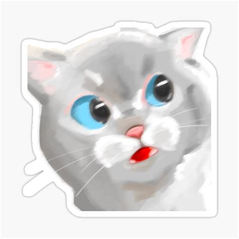 "Blurry Shocked Cat Meme Painting D:" Sticker for Sale by xshreesarto | Redbubble