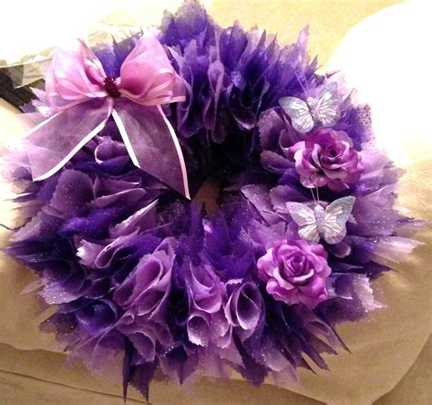 Purple wreath I made last month | Purple wreath, Crafts, Wreaths