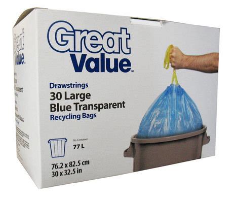 Great Value Large Blue Drawstring Recycling Bags | Walmart Canada