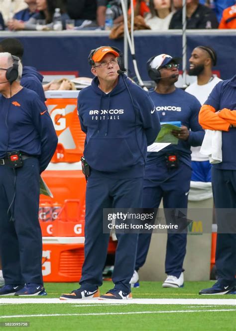 Denver Broncos head coach Sean Payton looks at the scoreboard in the ...