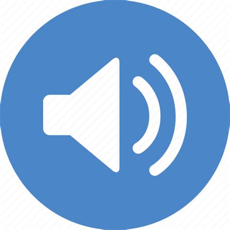 Blue, circle, music, sound, sounds, speaker, volume icon