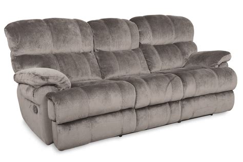 Smoky Microfiber Power Reclining Sofa at Gardner-White