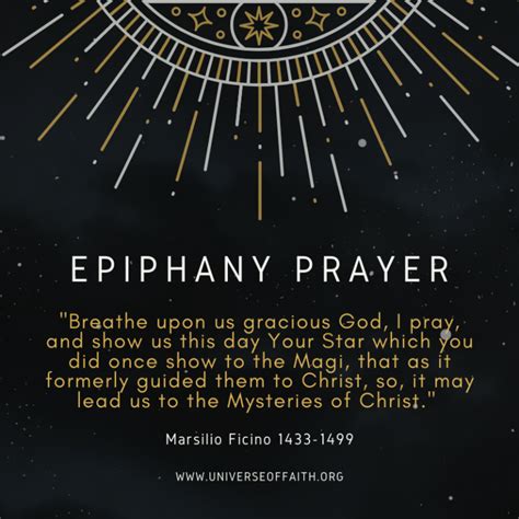 Epiphany Prayer - Marsilio Ficino - Universe of Faith