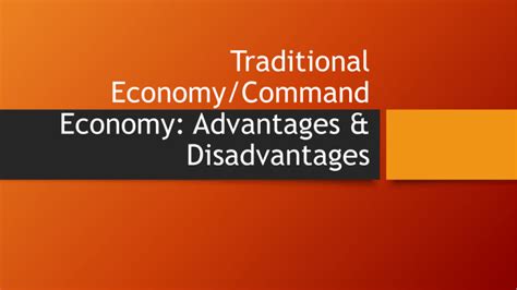 Traditional Economy: Advantages & Disadvantages