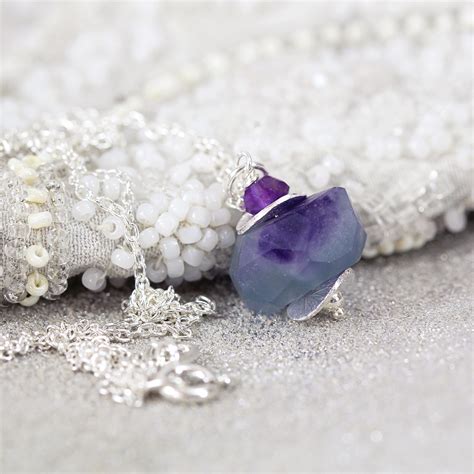 Fluorite Pendant - Raw Fluorite Necklace