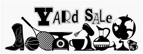 Transparent Yard Sale Png - Yard Sale Clipart Black And White, Png Download - kindpng