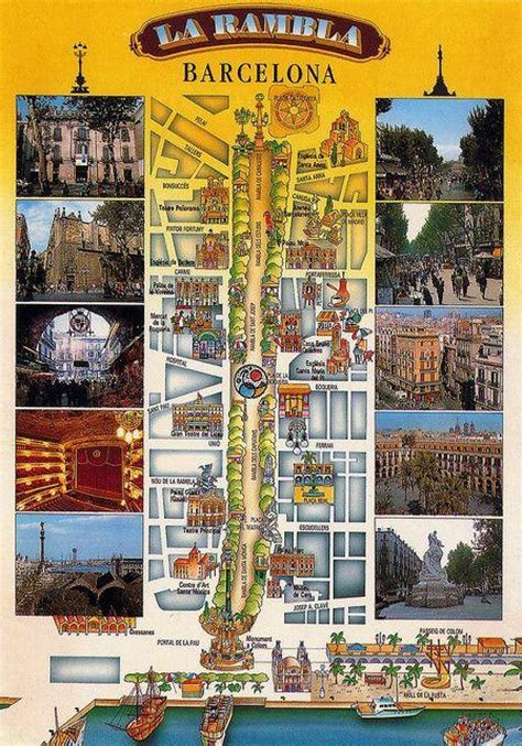 Barcelona ramblas map - Barcelona la rambla map (Catalonia Spain)