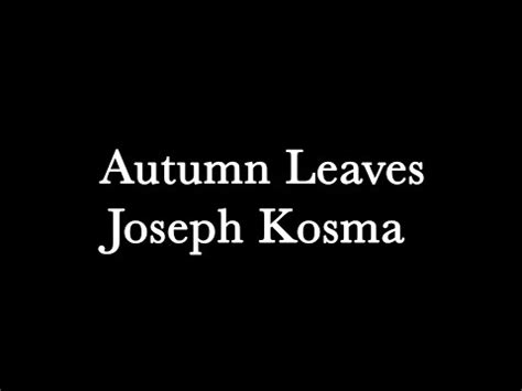 COVER - Autumn Leaves with Lyrics - YouTube