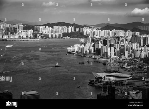 Hong Kong Skyline Aerial view from The Peak Stock Photo - Alamy