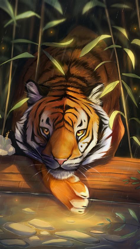 1080x1920 Tiger, wild animal, art wallpaper | Animals wild, Pet tiger ...