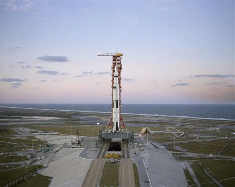 High-angle view of the Apollo 8 spacecraft on the launch pad Poster ...