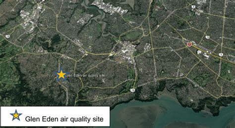 Map of the location of Glen Eden air quality monitoring site (Google ...