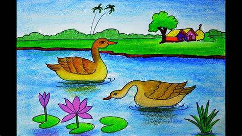 Duck In A Pond Drawing at GetDrawings | Free download