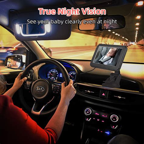 Baby Car Camer Infant Safety Seat Baby Car Mirror Night Viewing HD1080P ...