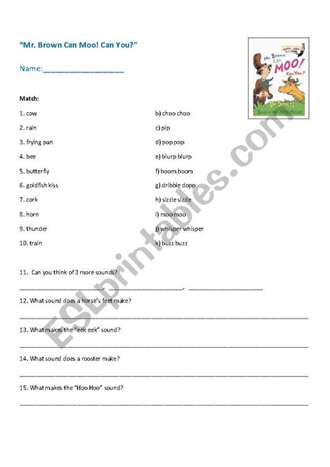 Mr. Brown Can Moo.. Can you? - ESL worksheet by kenzn516