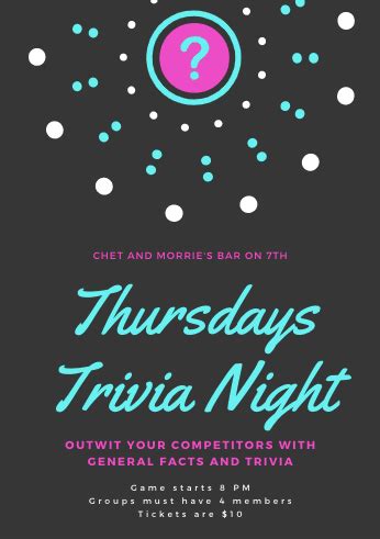 Free Trivia Night Invitations for You to Advertise Your Event - Trivia ...