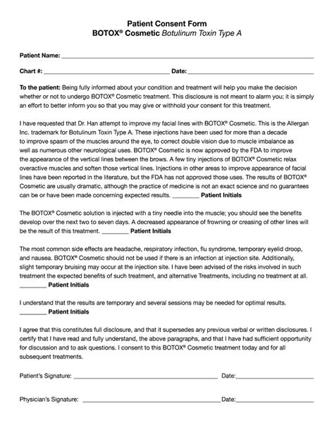 Printable Botox Consent Form Allergan