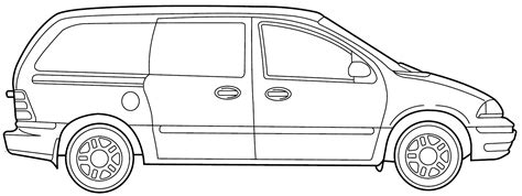 2000 Ford Windstar Minivan v2 blueprints free - Outlines