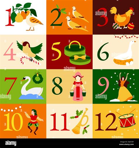 Twelve days of christmas illustration hi-res stock photography and ...