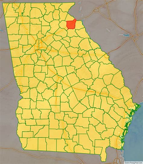 Map of Franklin County, Georgia - Thong Thai Real