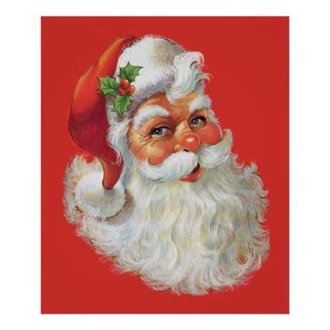 vintage santa claus portrait poster | Zazzle | Santa claus pictures, Santa paintings, Vintage ...