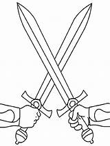 Swords coloring Page sketch template