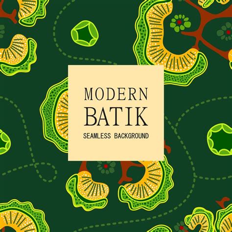 green abstract floral modern batik motif seamless design 43350157 ...