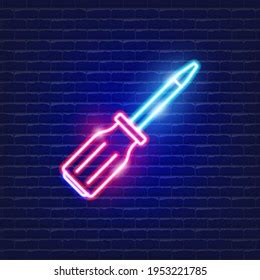 Electricity Tester Screwdriver Neon Icon Electricity Stock Vector (Royalty Free) 1953221785 ...