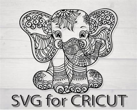 Elephant svg / mandala svg files for cricut / free commercial | Etsy