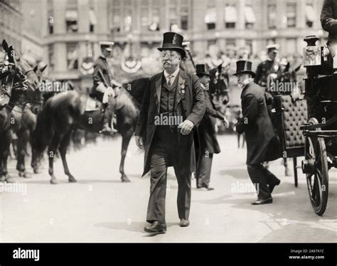 Theodore Roosevelt walking in Parade with New York City Mayor William ...