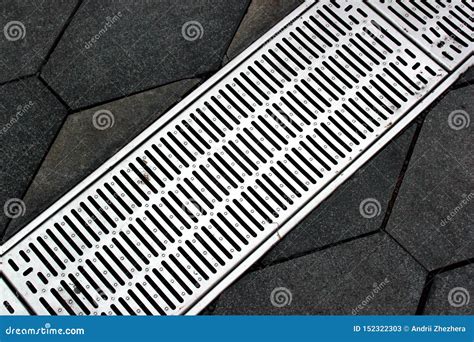 Street Gutter of a Stormwater Drainage System on a Sidewalk Stock Image - Image of cement, park ...