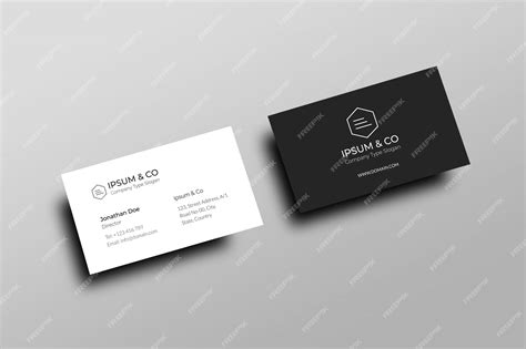 Premium PSD | Business card mockup black shadow