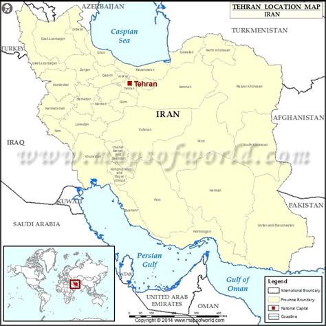 Where is Tehran | Location of Tehran in Iran Map