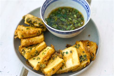 Pan Fried Tofu with Egg and Chives | Asian Inspirations