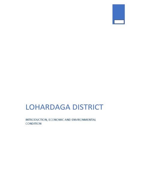 Lohardaga District: Introduction, Economic and Environmental Condition ...