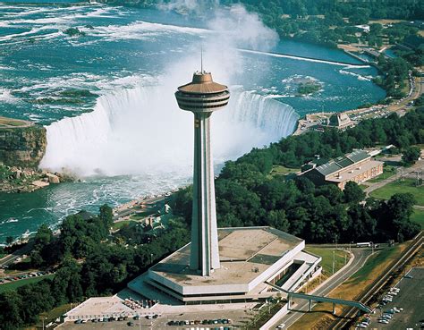 The Skylon Tower, in Niagara Falls, Ontario, is an observation tower ...