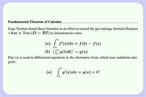 Fundamental Theorem of Calculus