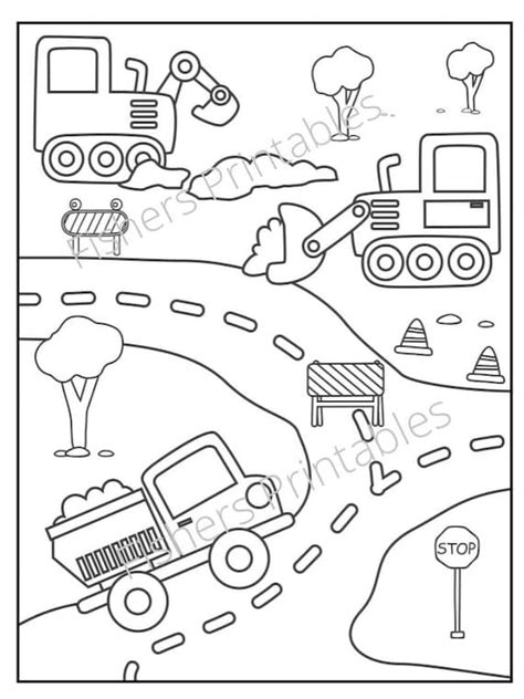 Printable Construction Sign Coloring Pages