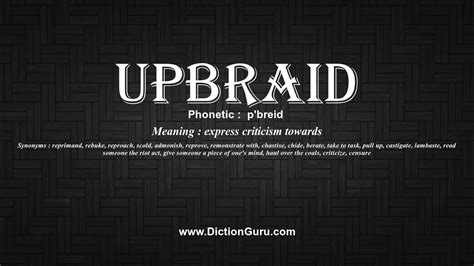 How to Pronounce upbraid with Meaning, Phonetic, Synonyms and Sentence Examples - YouTube