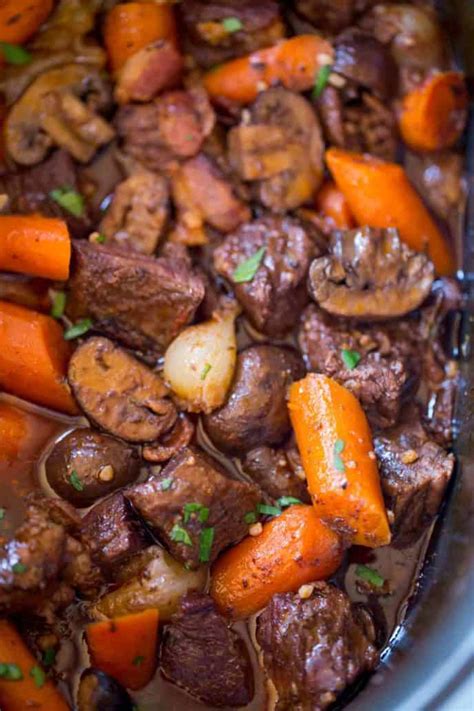 Slow Cooker Beef Bourguignon - Dinner, then Dessert