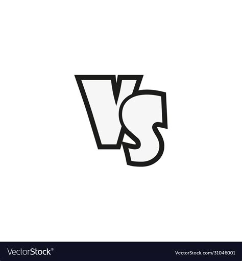 Black and white vs symbol white background Vector Image