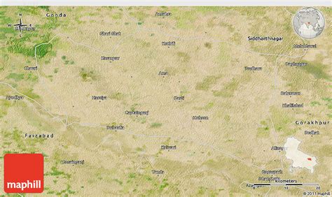 Satellite 3D Map of Basti