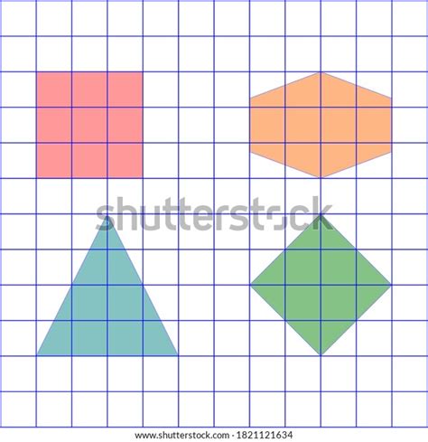 2d Geometric Shapes On Squared Paper Stock Vector (Royalty Free ...