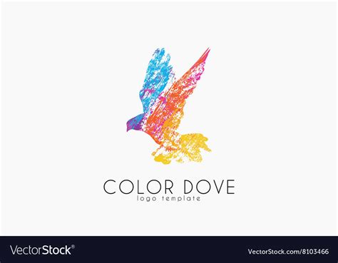 Color dove logo dove logo bird logo design Vector Image