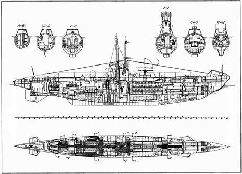 U-Boot Detailed drawing | German submarines, Submarines, Naval