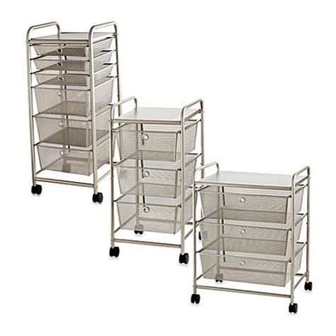 Rolling Metal Cart with Drawers - Bed Bath & Beyond